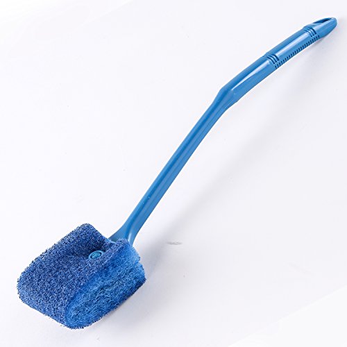 SLSON Aquarium Algae Scraper Double Sided Sponge Brush Cleaner Long Handle Fish...