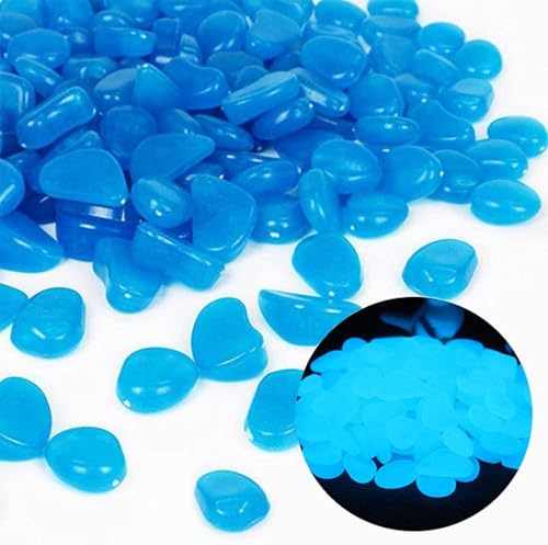 Oubest Fish Tank Rocks Glow Blue/Glow in The Dark Pebbles for Garden/Fish...