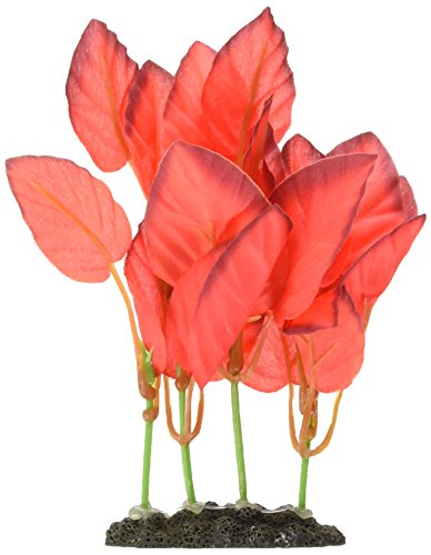 Marina Naturals Red Foreground Silk Plant – Fish Tank Decoration Mimics Live...