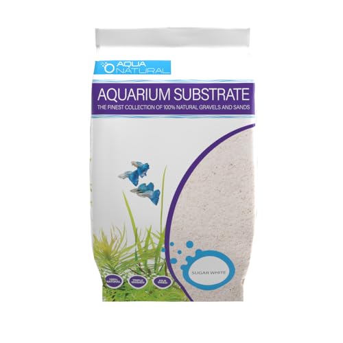 Aqua Natural Sugar White Sand 10lb Substrate for aquascaping, Aquariums,...