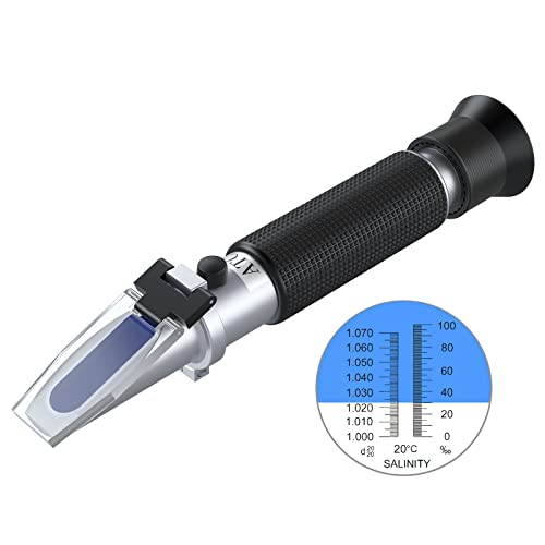 AUTOUTLET Salinity Refractometer Saltwater Aquarium for Seawater, Pool, Tank,...