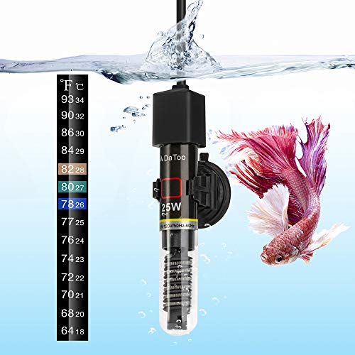 DaToo Mini Aquarium Heater 25W Small Fish Tank Heater 25 Watt with Free...
