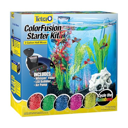 Tetra 3 Gallon Small Fish Tank, Aquarium Starter Kit, with Filter, Air pump, &...