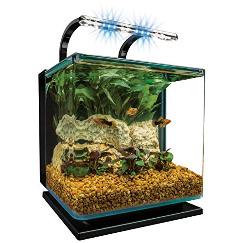 Marineland Contour 3 Aquarium Kit 3 Gallons, Rounded Glass Corners, Includes LED...