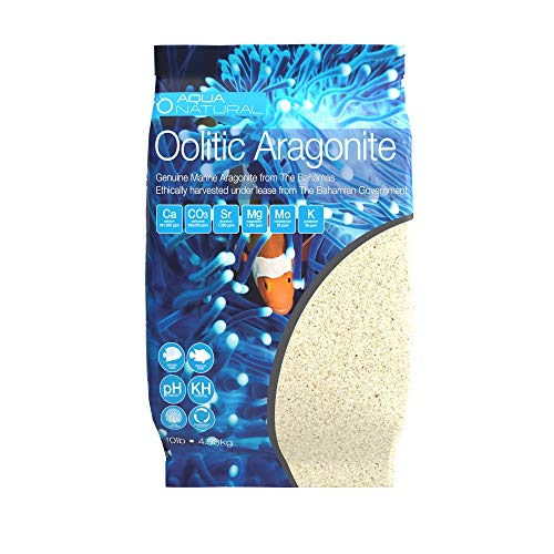 Aqua Natural Oolitic Aragonite 10lb Aquarium Sand for Reef, Saltwater and Marine...