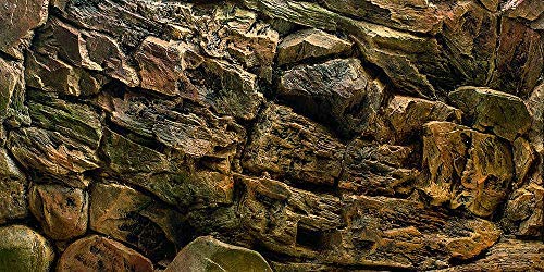VIP.LINE Rock Wall Aquarium Background Poster PVC Fish Tank Decor Landscape 24...