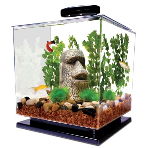 Tetra 3 Gallon Fish Tank, Aquarium Starter Kit with Pedestal Base, LED Light and...