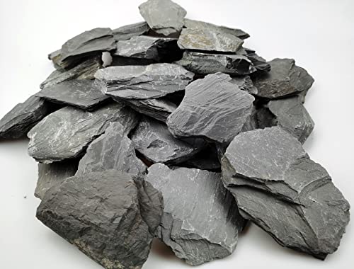 Voulosimi Natural Slate Rocks PH Neutral Stone Perfect Rocks for Aquariums,...